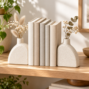 Ceramic Vase Bookend Pair