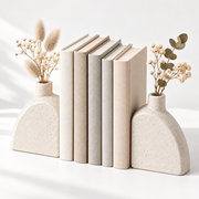 Ceramic Vase Bookend Pair