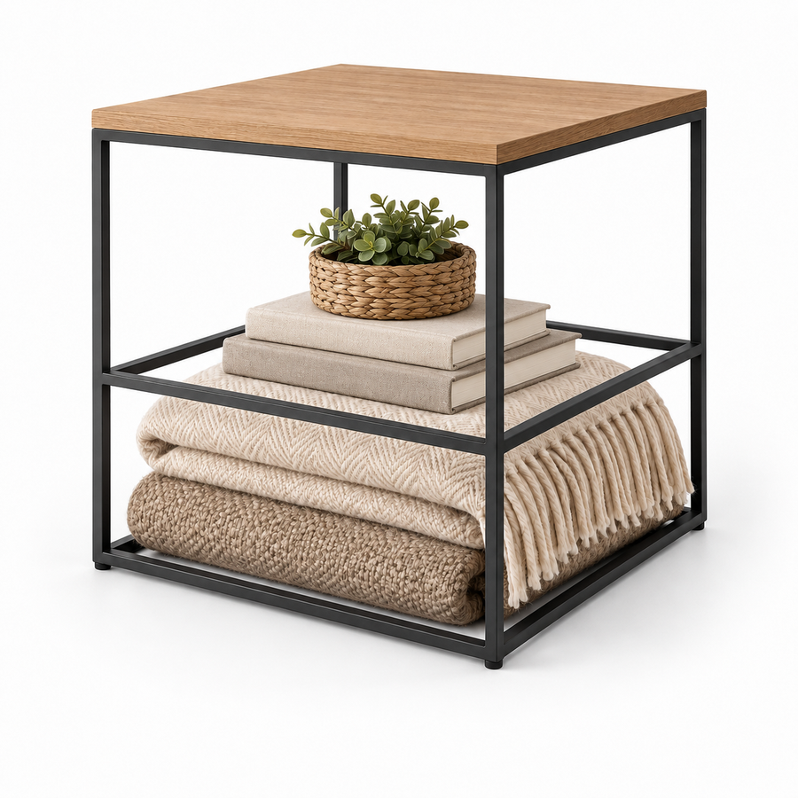 Stacked Frame Storage Side Table